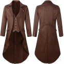 Retro-Style Long Stand-Collar Men's Coat