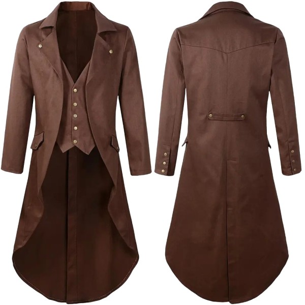 Retro-Style Long Stand-Collar Men's Coat