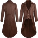 Retro-Style Long Stand-Collar Men's Coat