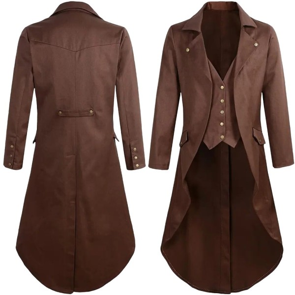 Retro-Style Long Stand-Collar Men's Coat