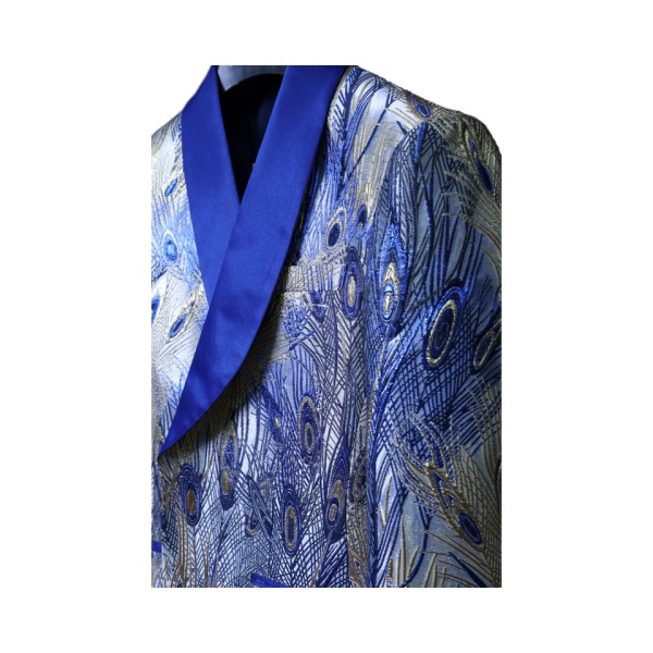 Peacock-Tail Single-Breasted Men's Suit