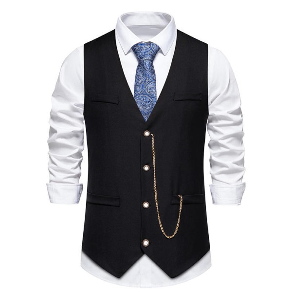Slim-Fit V-Neck Men's Suit Vest