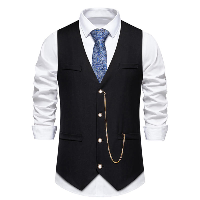 Slim-Fit V-Neck Men's Suit Vest