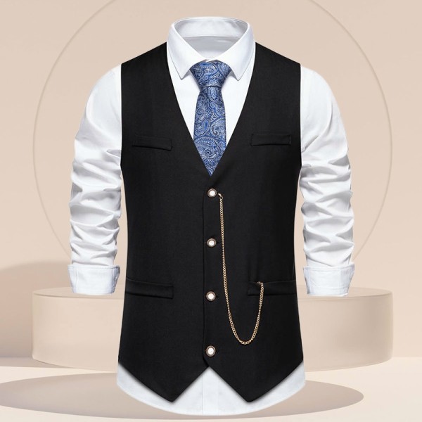 Slim-Fit V-Neck Men's Suit Vest