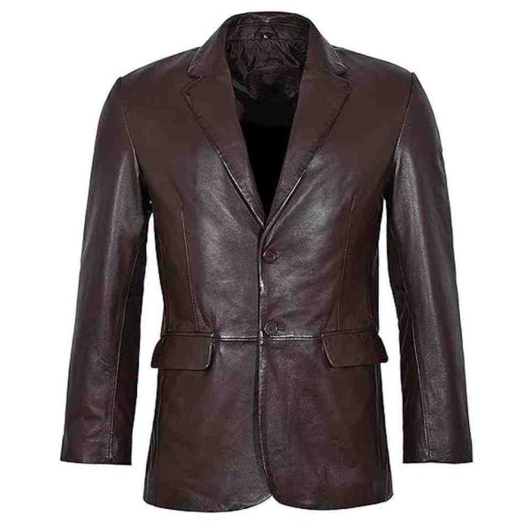 Men's Casual Leather Blazer