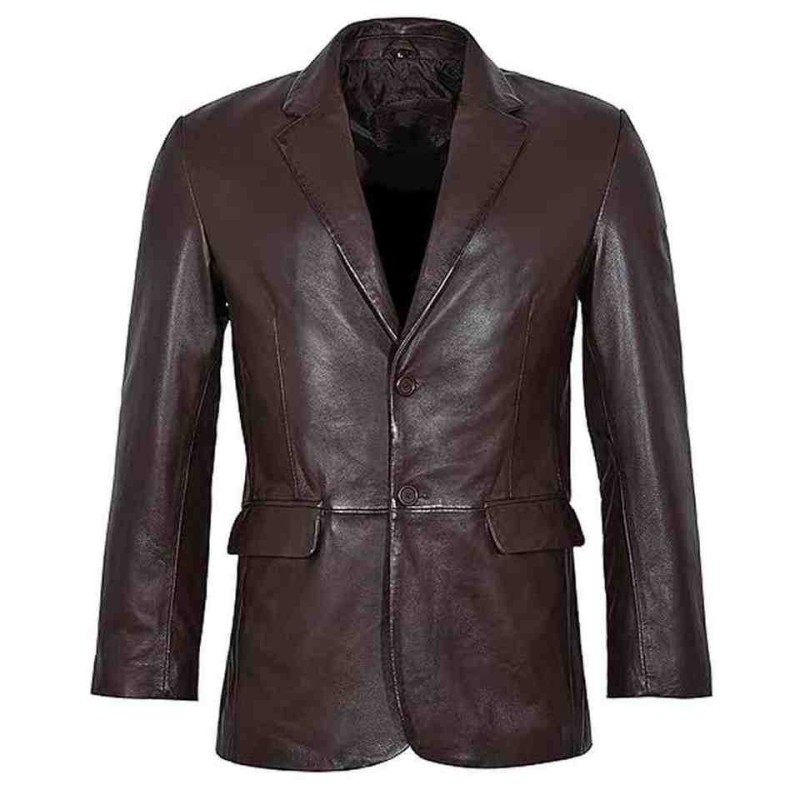 Men's Casual Leather Blazer