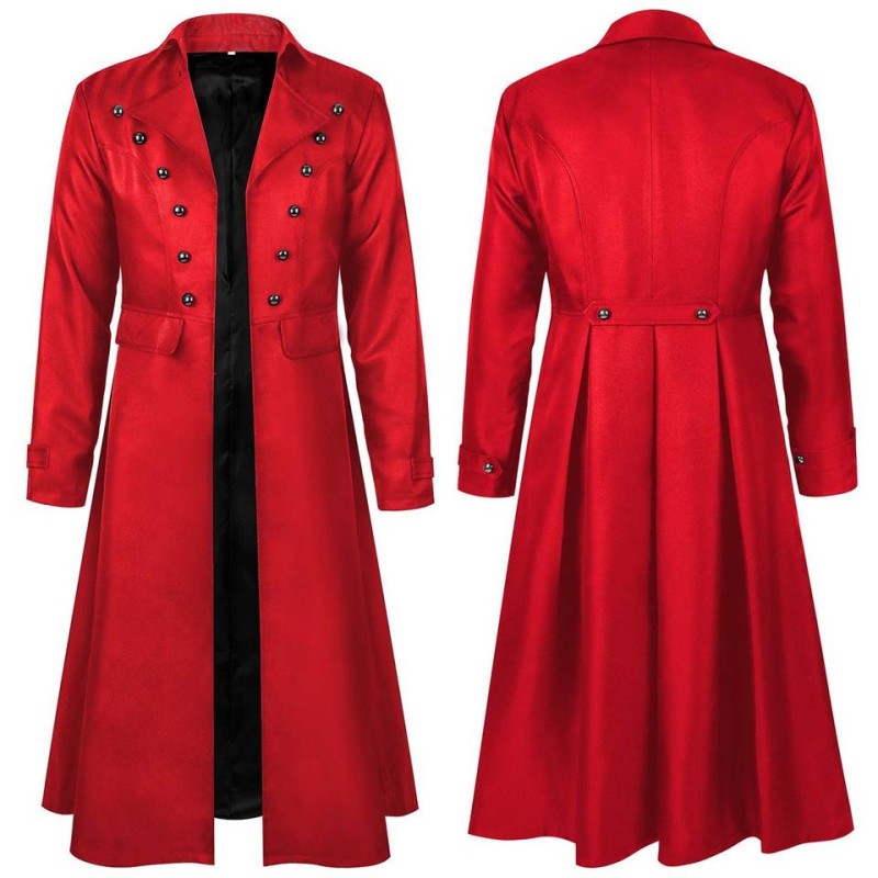 Vintage Dark Gothic-Style Trench Coat