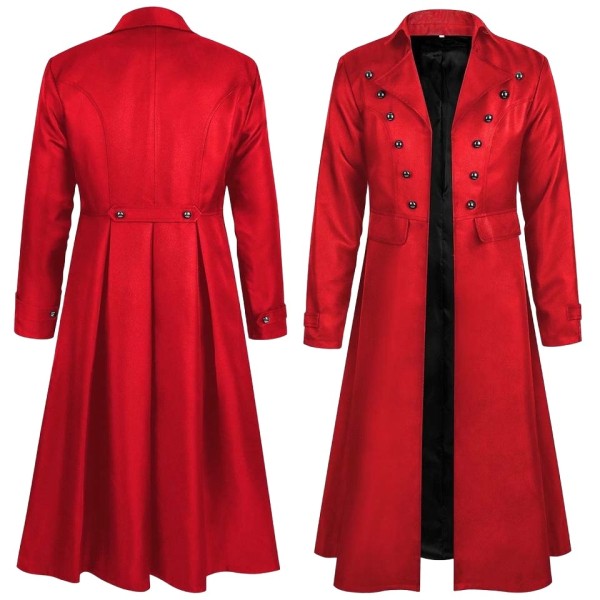 Vintage Dark Gothic-Style Trench Coat