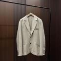 Loose-Fit Vintage Linen Suit Jacket
