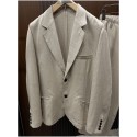 Loose-Fit Vintage Linen Suit Jacket