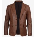 Top-Grain Cowhide Slim-Fit Business Leather Jacket