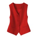 Slimming Vintage V-Neck Women's Suit Vest