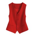 Slimming Vintage V-Neck Women's Suit Vest