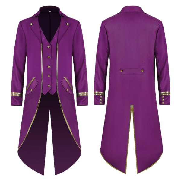 Retro-Style Stand-Collar Long Coat
