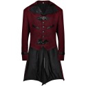 Polyester Men's Gothic-Style Long Coat