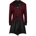 Polyester Men's Gothic-Style Long Coat