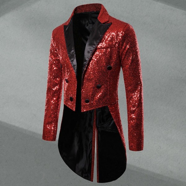 Sequin-Embroidered Gothic-Style Formal Jacket