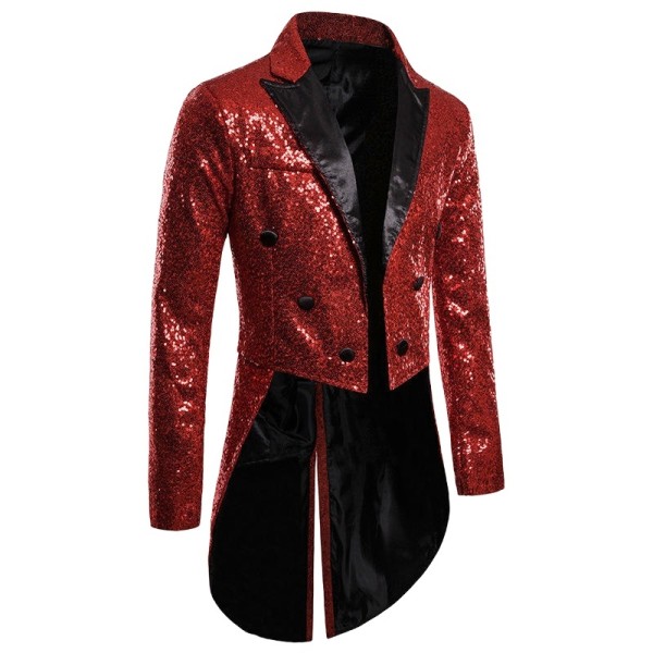 Sequin-Embroidered Gothic-Style Formal Jacket