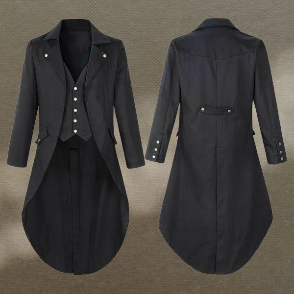Warm, Slim-Fit Gothic-Style Men's Winter Overcoat