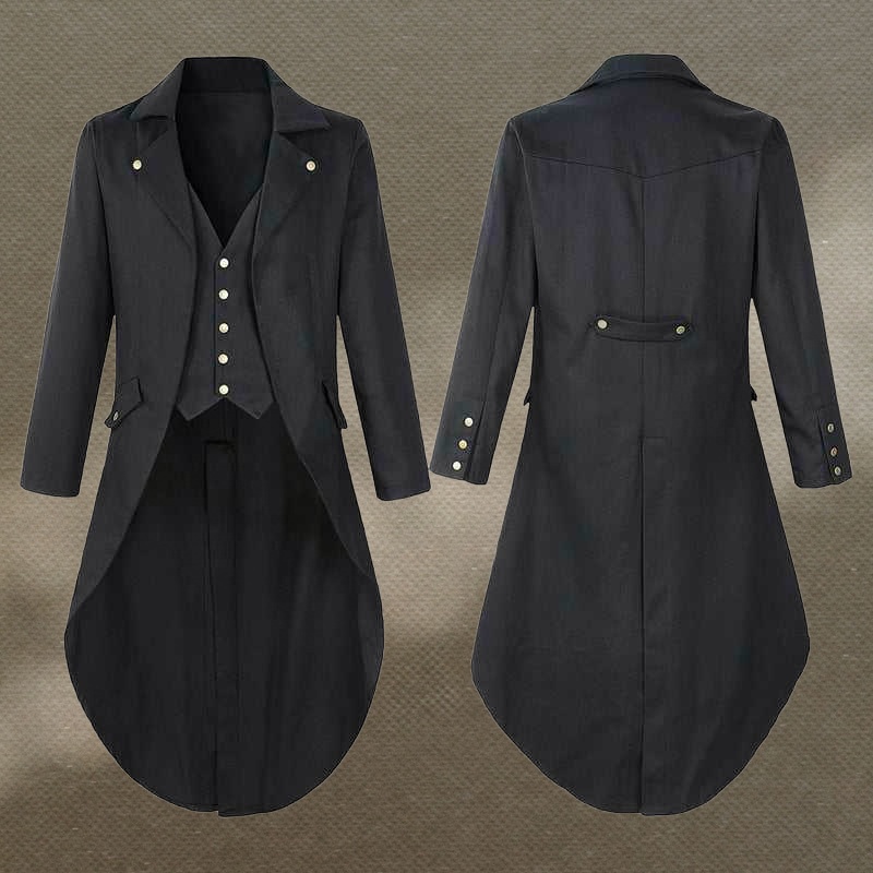 Warm, Slim-Fit Gothic-Style Men's Winter Overcoat