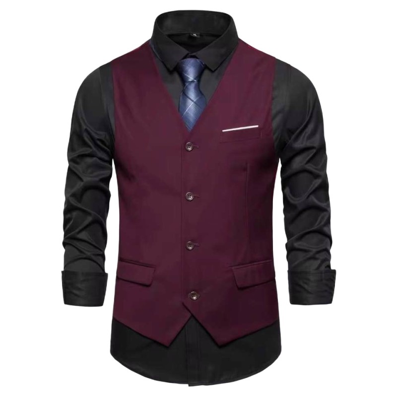 Men's Business Cotton-Poly Blend Vest