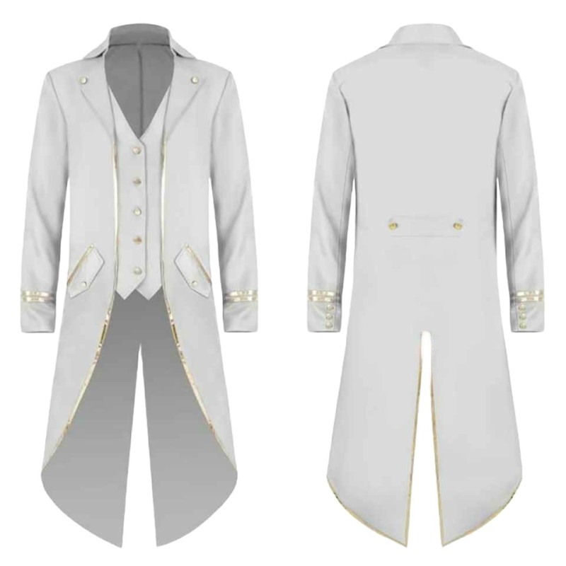 Men's Warm Wool Coat with Double-Button Stand Collar