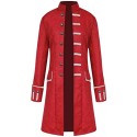 Long-Length Men's Formal Coat with Stand Collar
