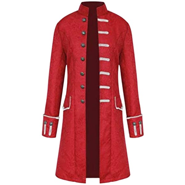 Long-Length Men's Formal Coat with Stand Collar