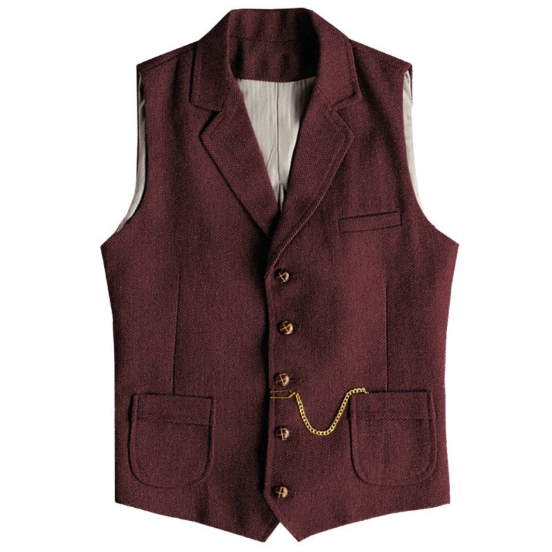 Suede Business Formal Men's Vest