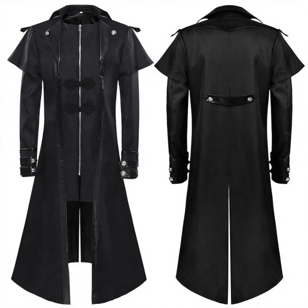 Slim-Fit, Long-Length Formal Coat with Zipper