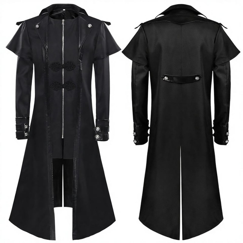 Slim-Fit, Long-Length Formal Coat with Zipper