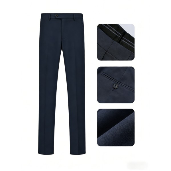 Breathable, Pure Wool Men's Formal Dress Trousers