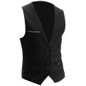Solid-Color, V-Neck Men's Suit Vest