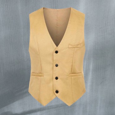 Slim-Fit, Wrinkle-Resistant Business Suit Vest for Men
